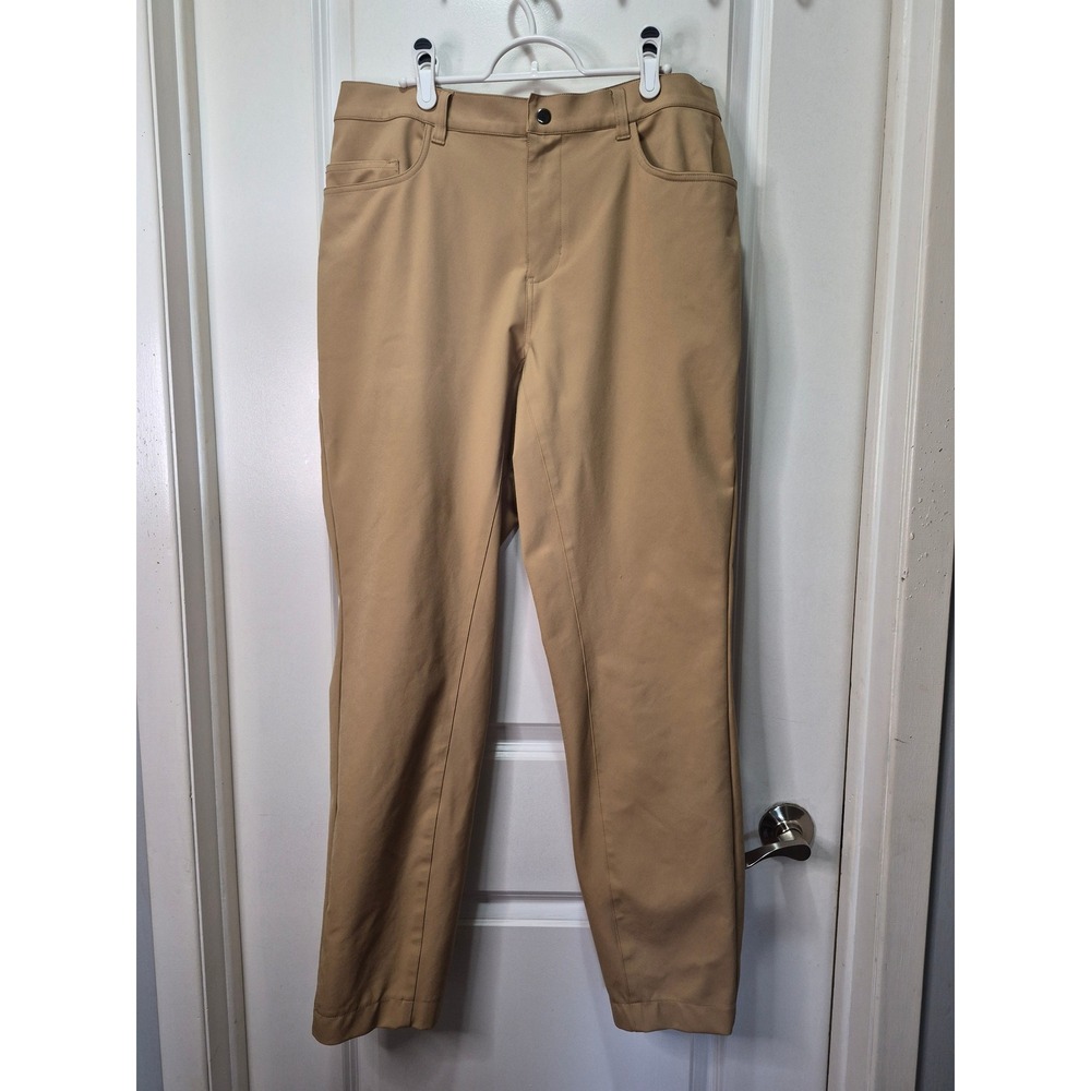 State and Liberty Athletic Fit Dress Pants Tan‎ Khaki Performance Trousers 36
